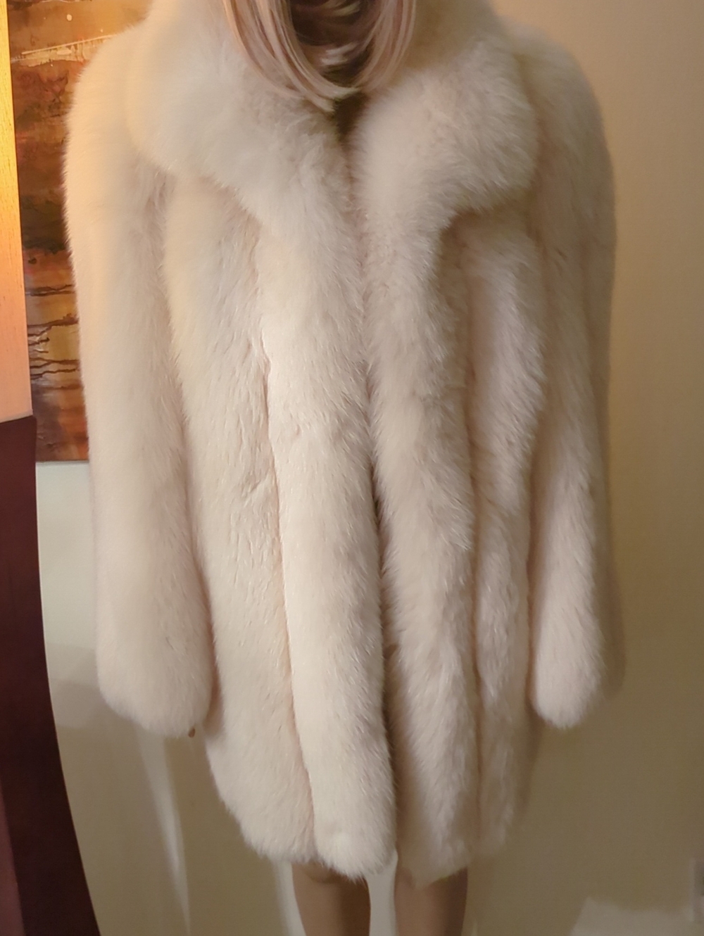 KOSLOWIZING Faux Fur Coat in White NWT